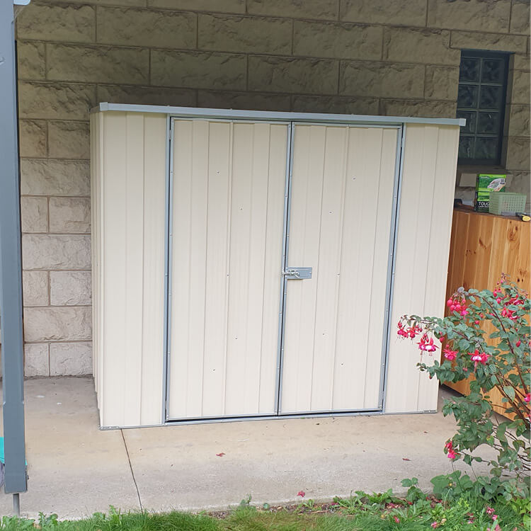 Cheap Sheds - Garden Shed smooth cream small double door